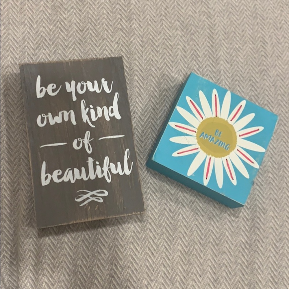 Set of 2 wooden signs